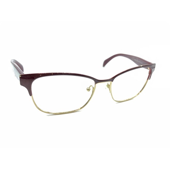 Prada VPR 65R UAN-1O1 Dark Red Gold Eyeglasses Frames 53-16 140 Italy Designer - Picture 1 of 12
